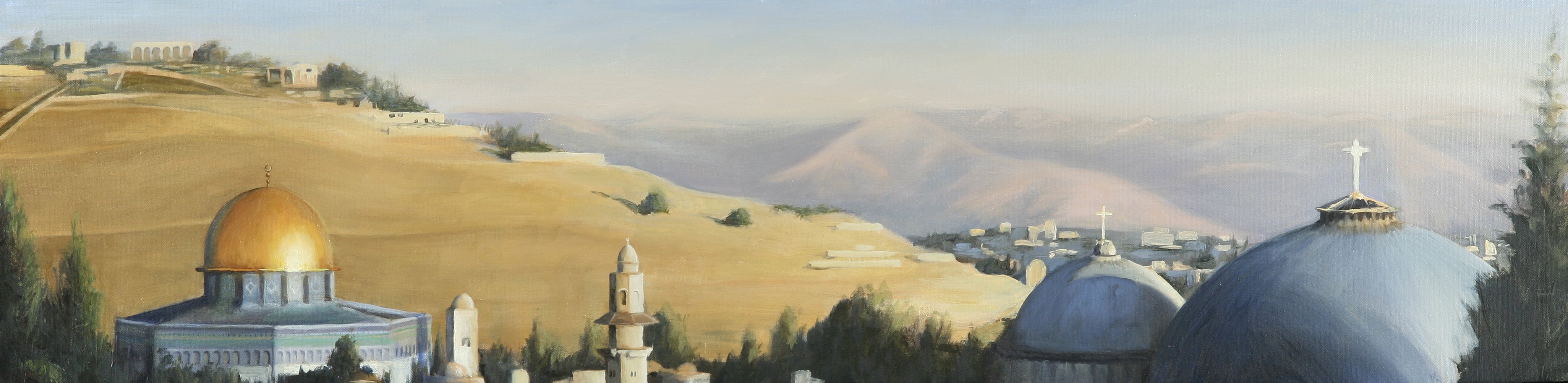 Jerusalem Horizons 12" x 48" oil painting