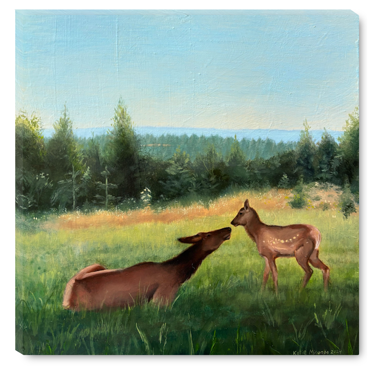Mommy and Me 16" x 16" gicleé stretched canvas print
