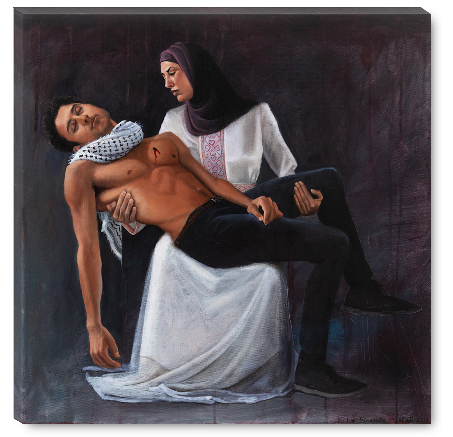Palestinian Pietà 20" x 20" Giclée Stretched Canvas Print