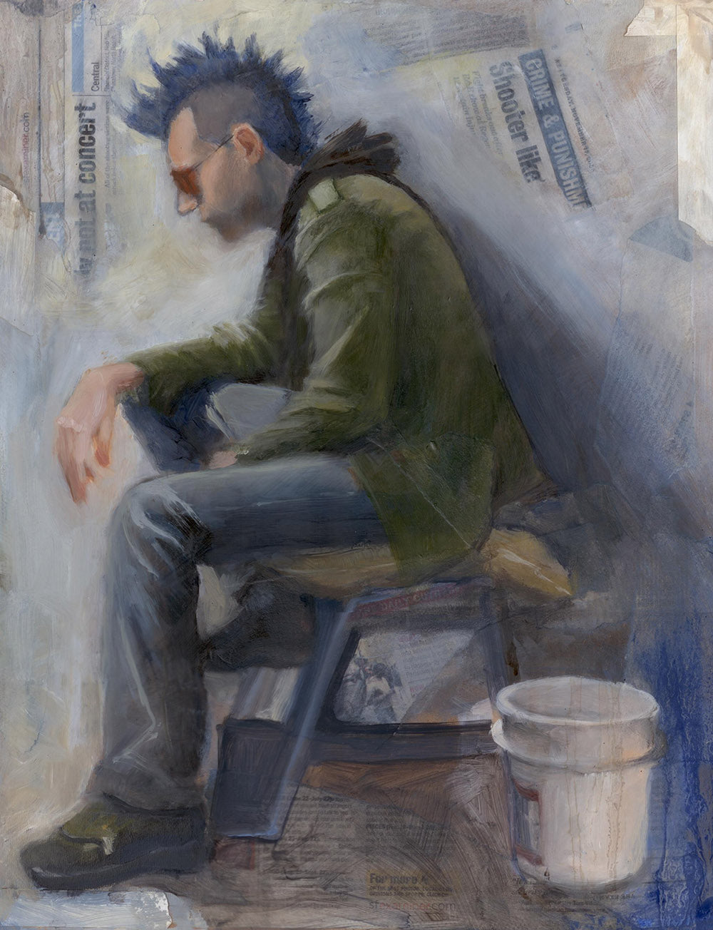 Blue Mohawk oil painting