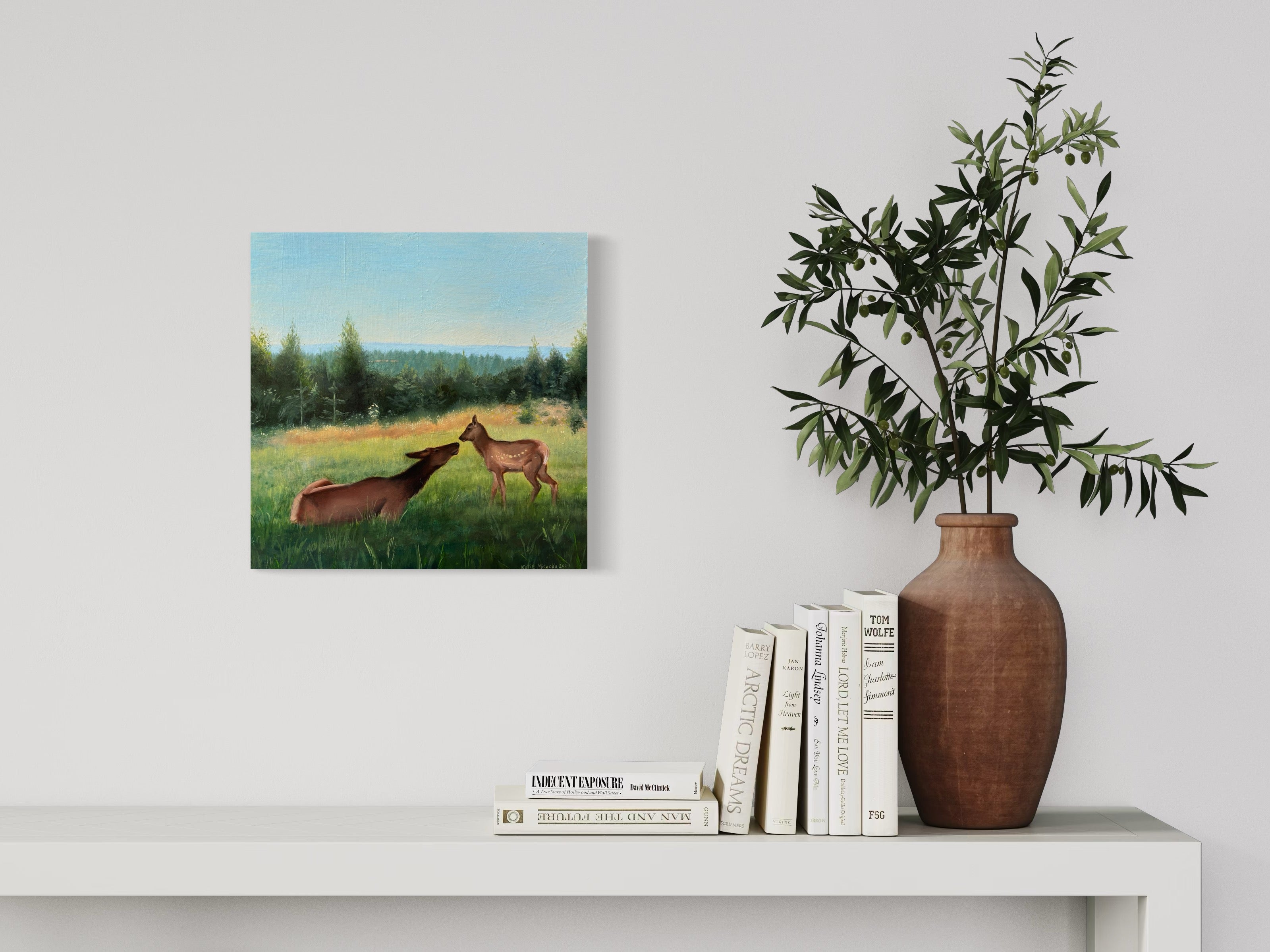 Mommy and Me 16" x 16" gicleé stretched canvas print