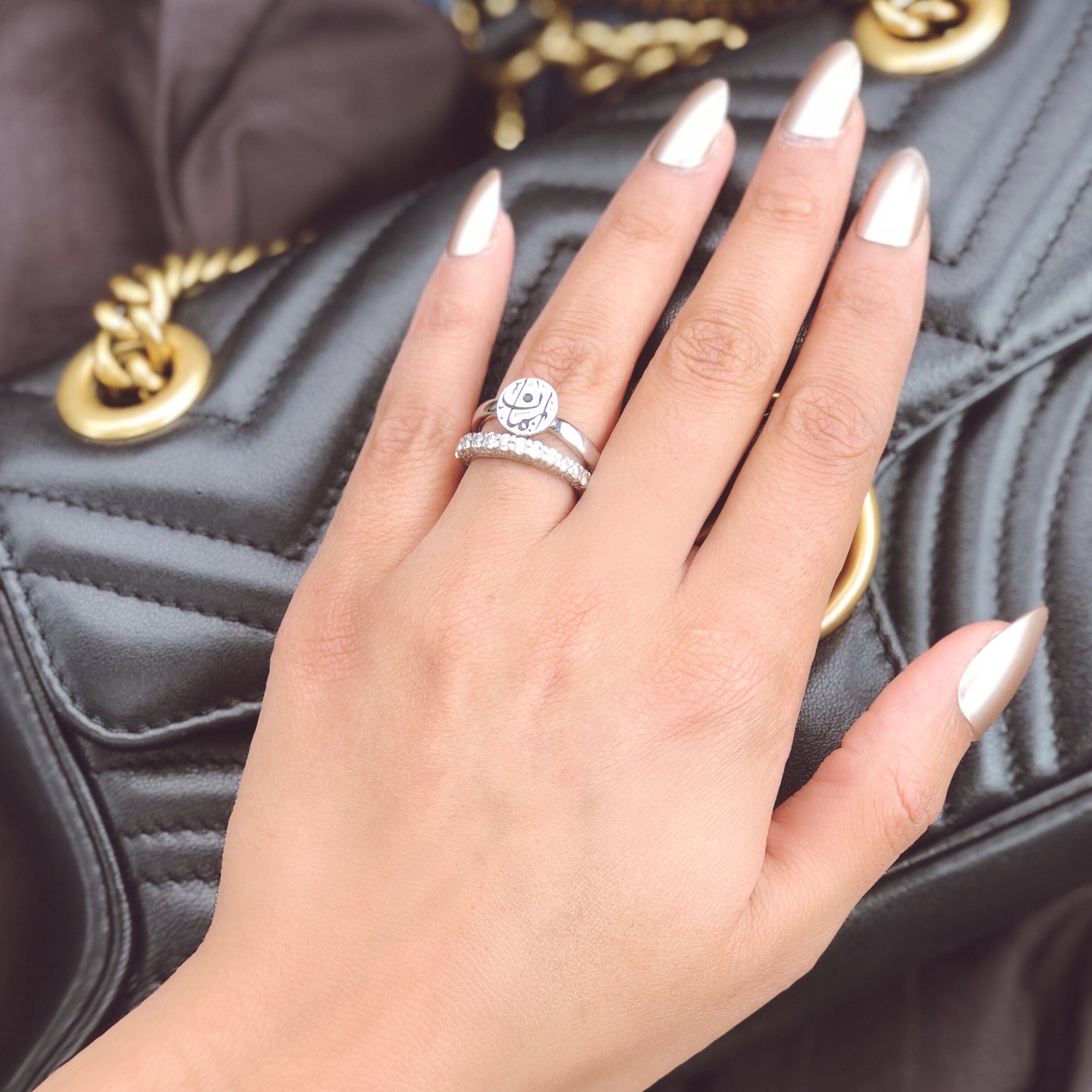 Iman (Faith) Arabic Sterling Silver Ring worn
