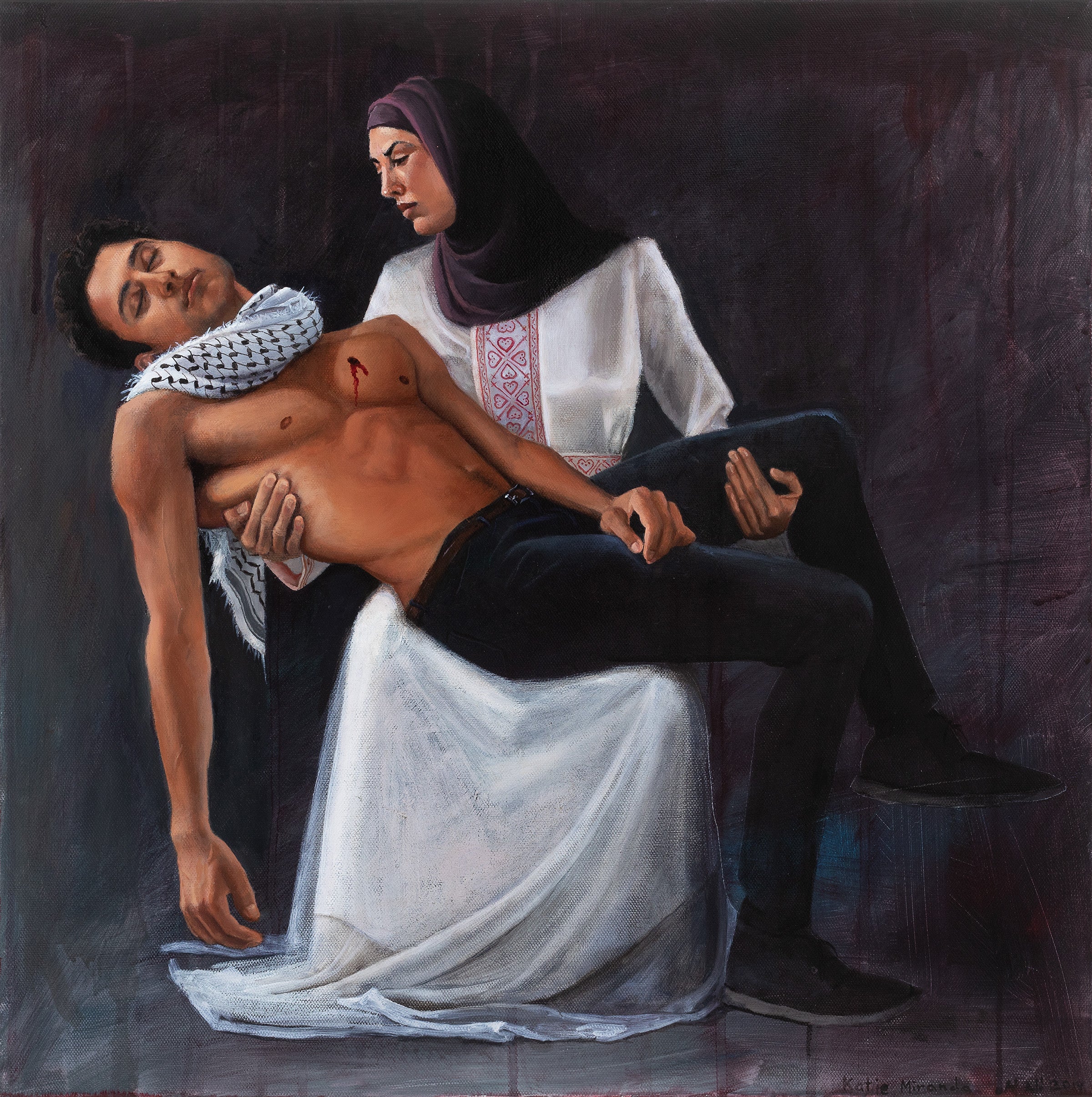 Pieta original oil painting