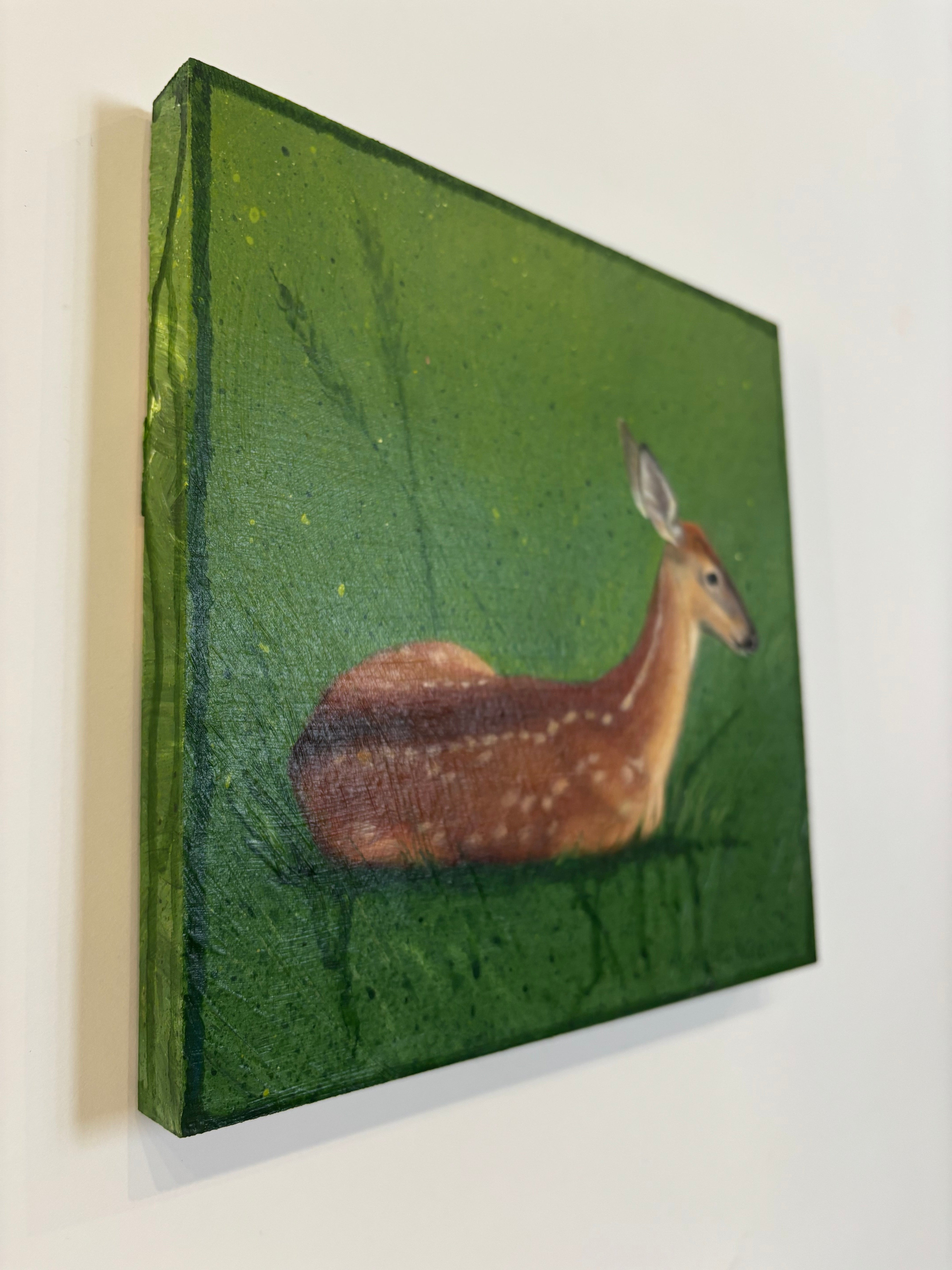 Fawn 2 acrylic painting 8 x 8 inches