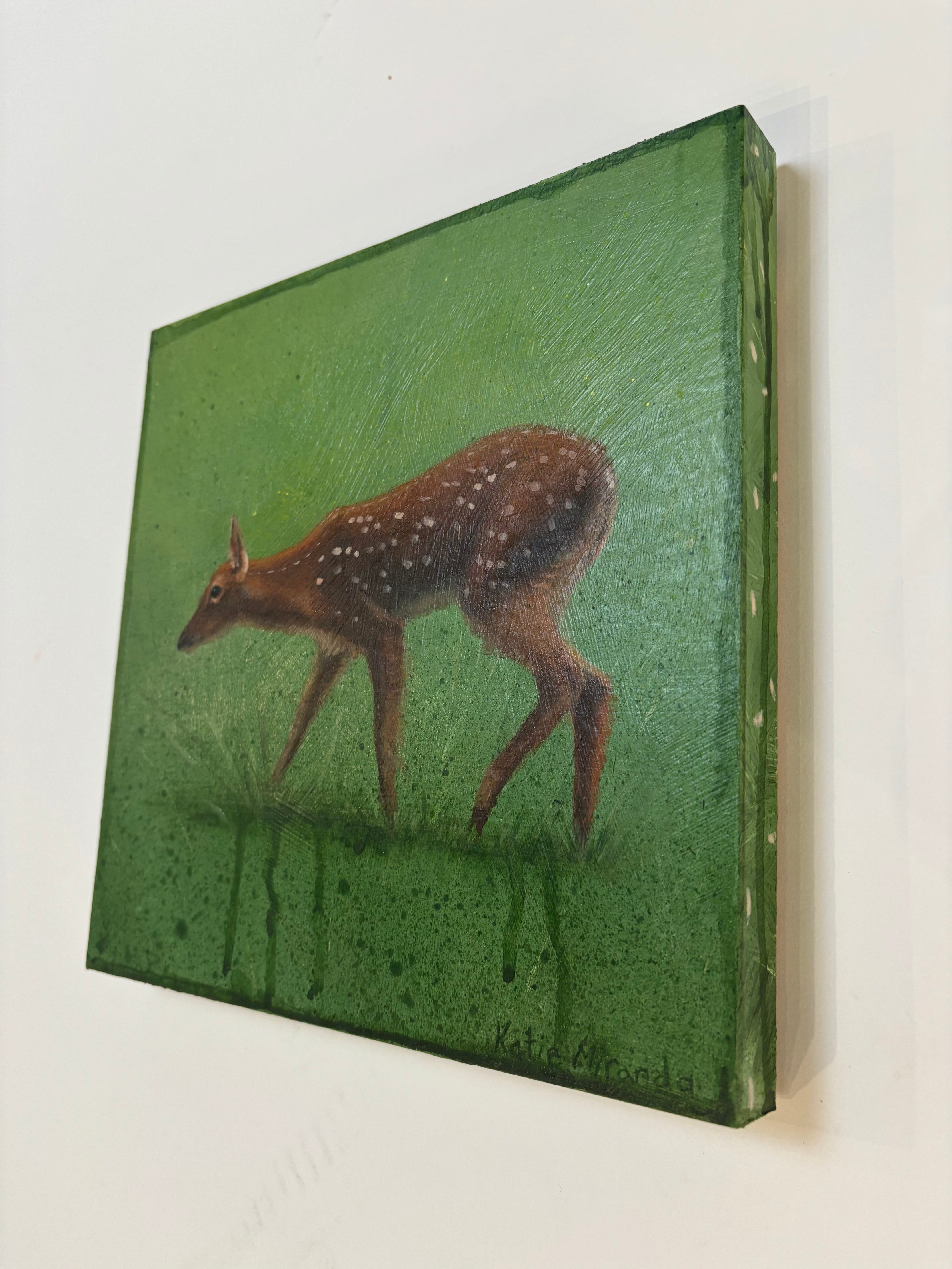 Fawn 1 acrylic painting 8 x 8 inches