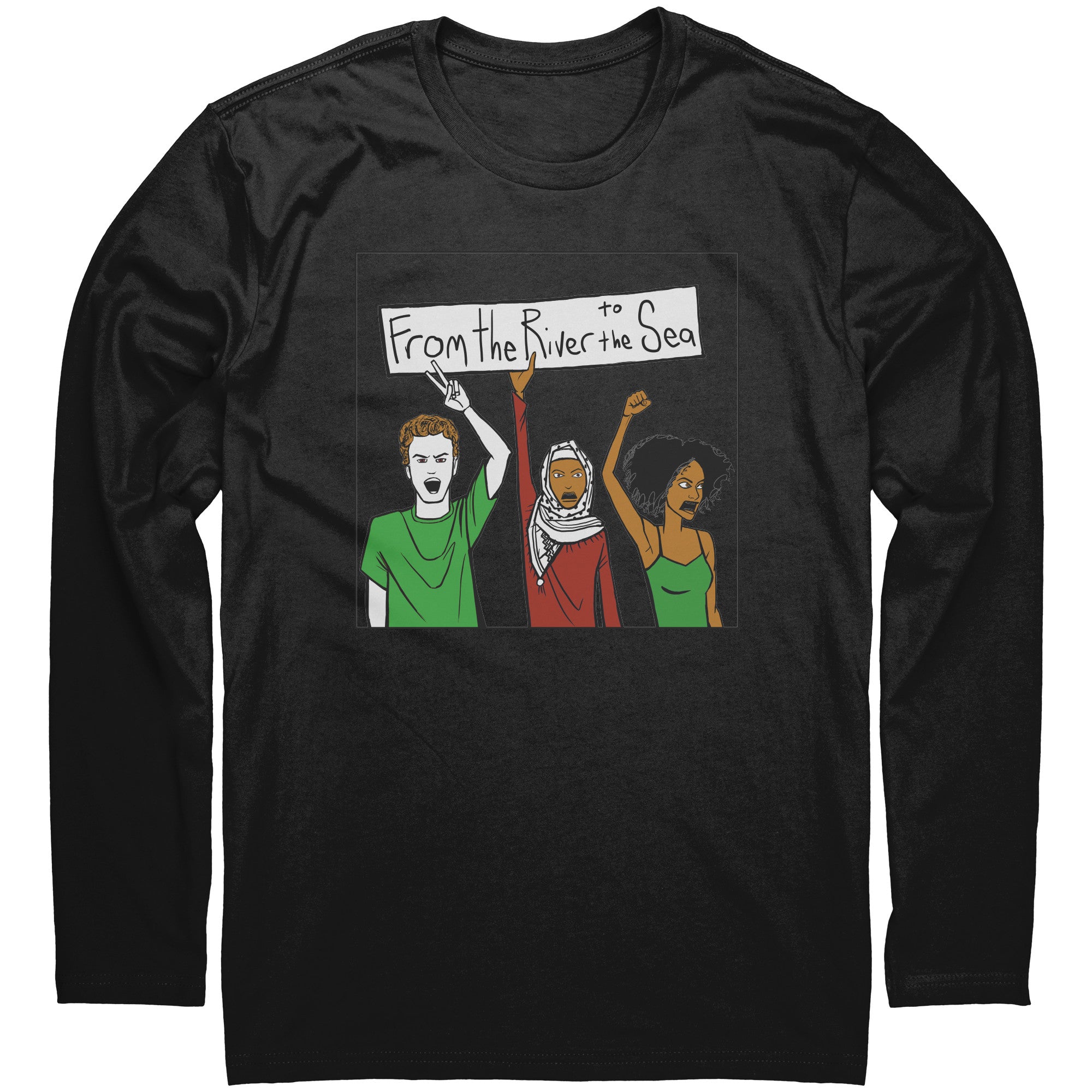 From the River to the Sea Long Sleeve Front and Back T-shirt