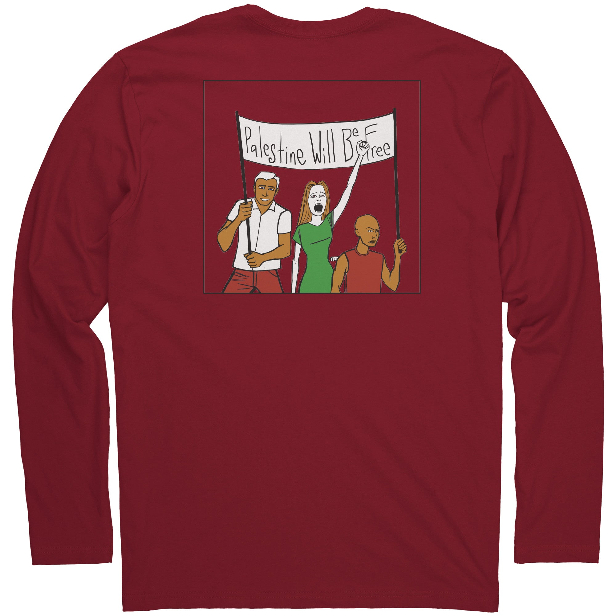 From the River to the Sea Long Sleeve Front and Back T-shirt