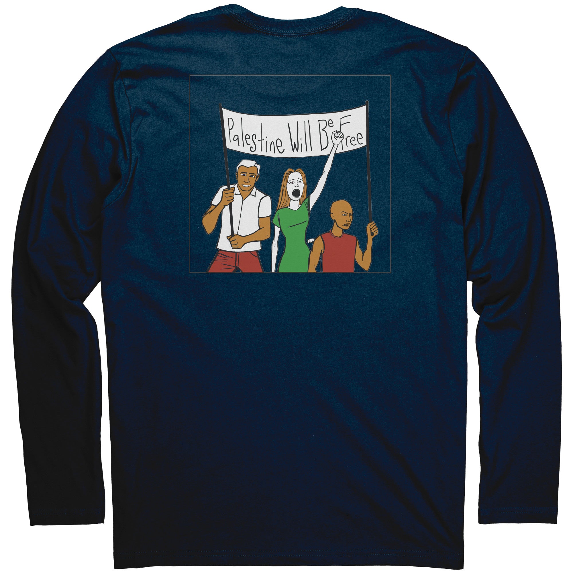 From the River to the Sea Long Sleeve Front and Back T-shirt