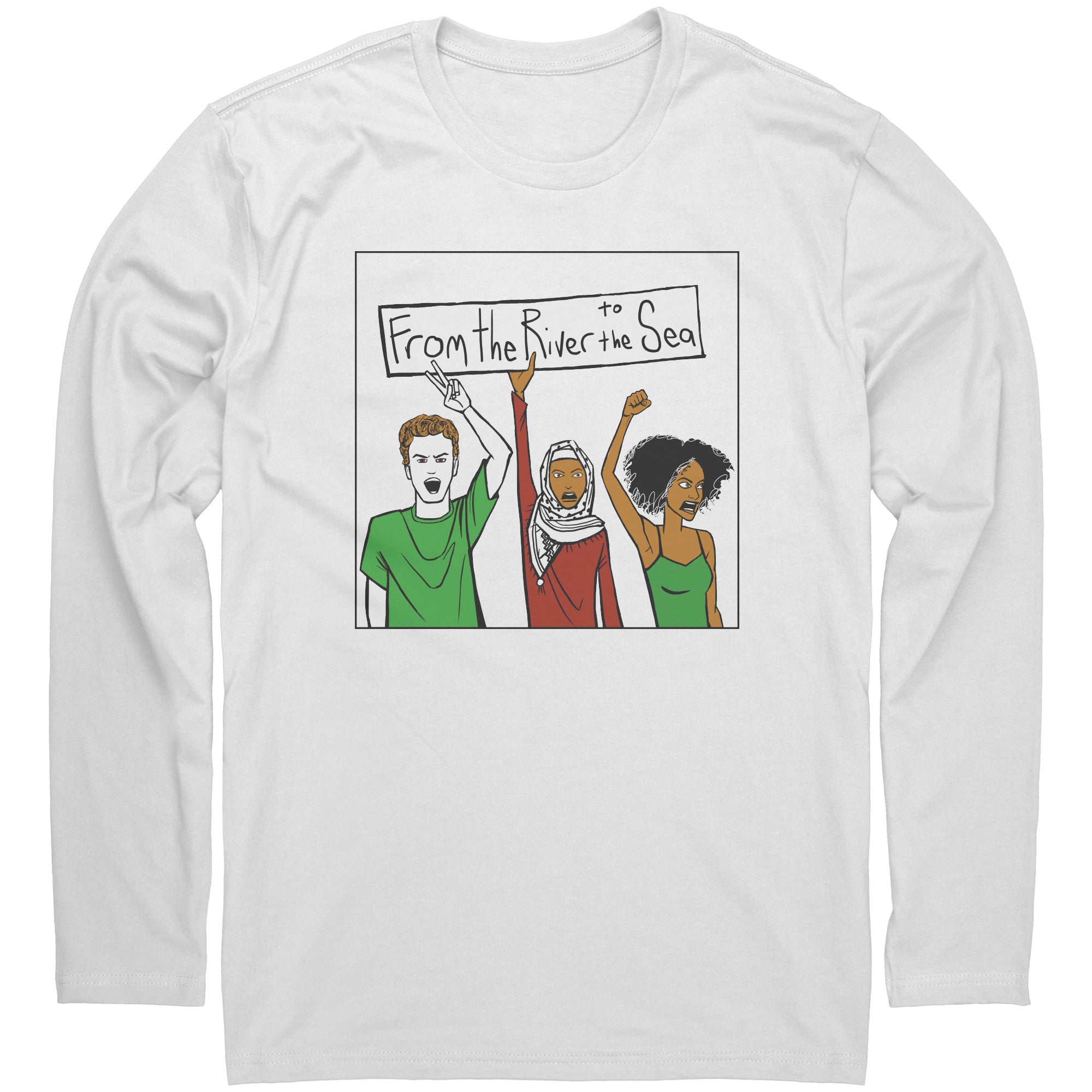 From the River to the Sea Long Sleeve Front and Back T-shirt
