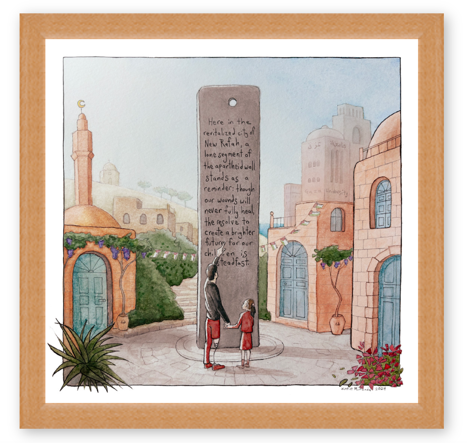 New Rafah wooden framed 16" x 16" print