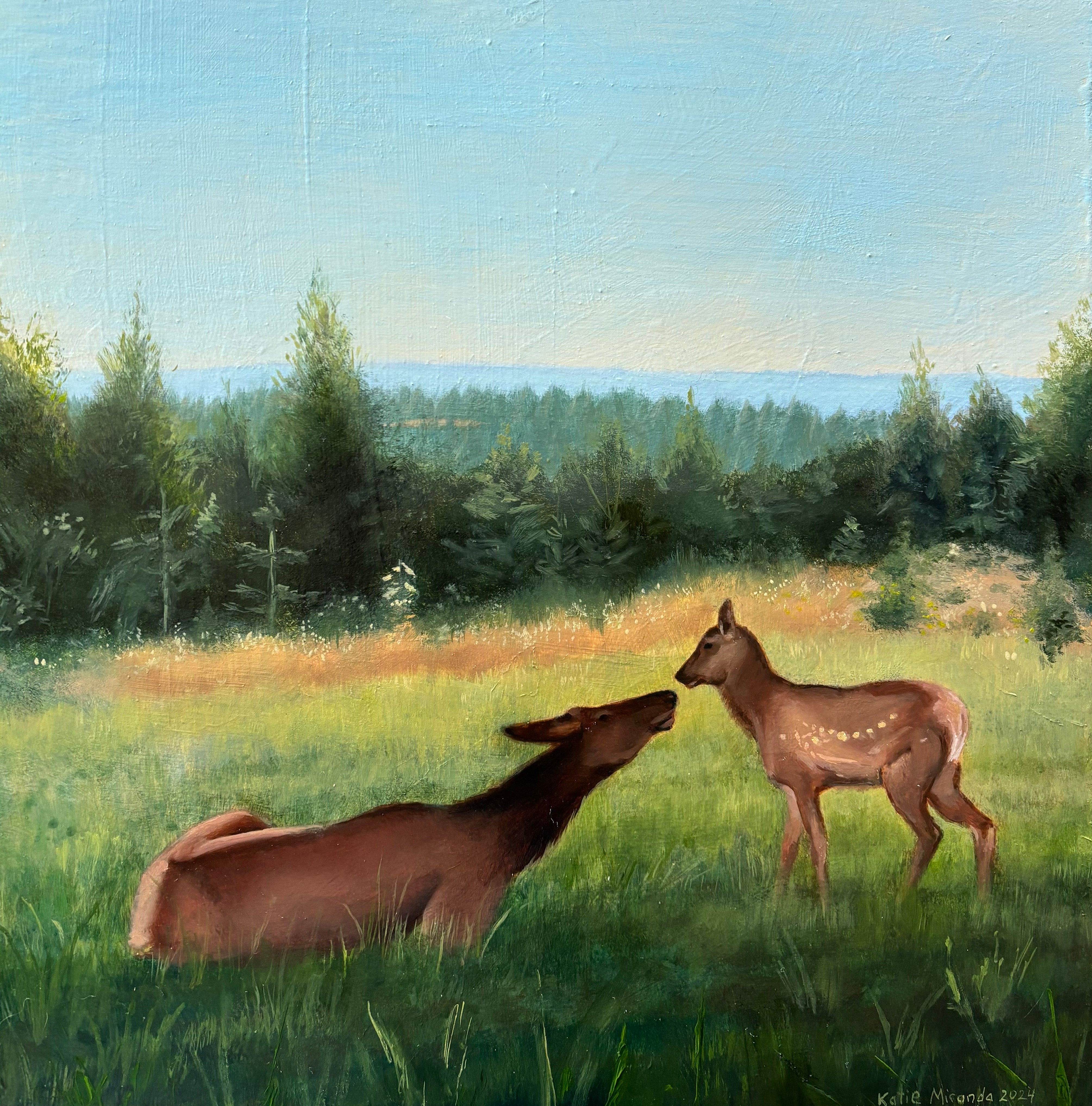 Mommy and Me 16" x 16" gicleé stretched canvas print