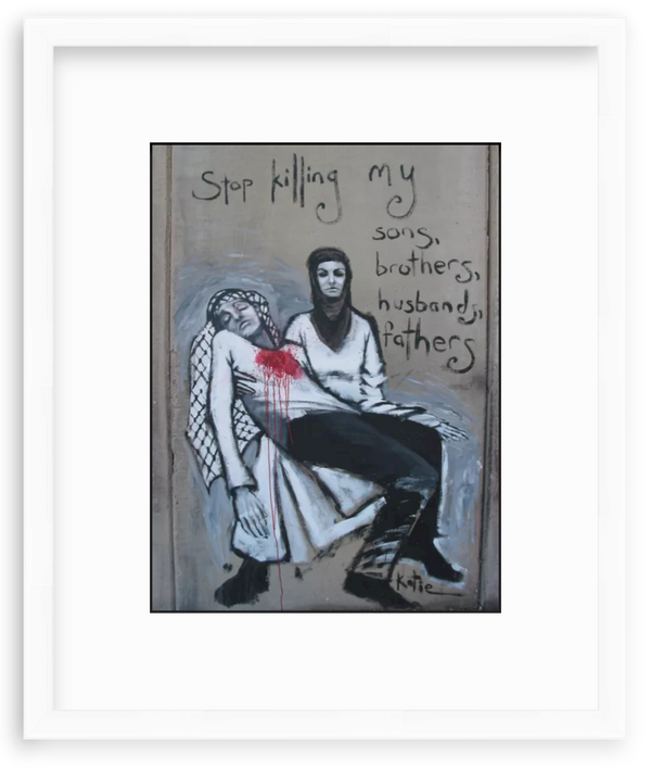 Palestinian Apartheid Wall Pietà Framed and Matted Print