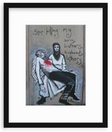 Palestinian Apartheid Wall Pietà Framed and Matted Print