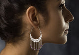 Amethyst Crescent Dangle Earrings worn