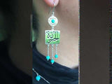Freedom "huriyyeh" Arabic Calligraphy Earrings: Turquoise video